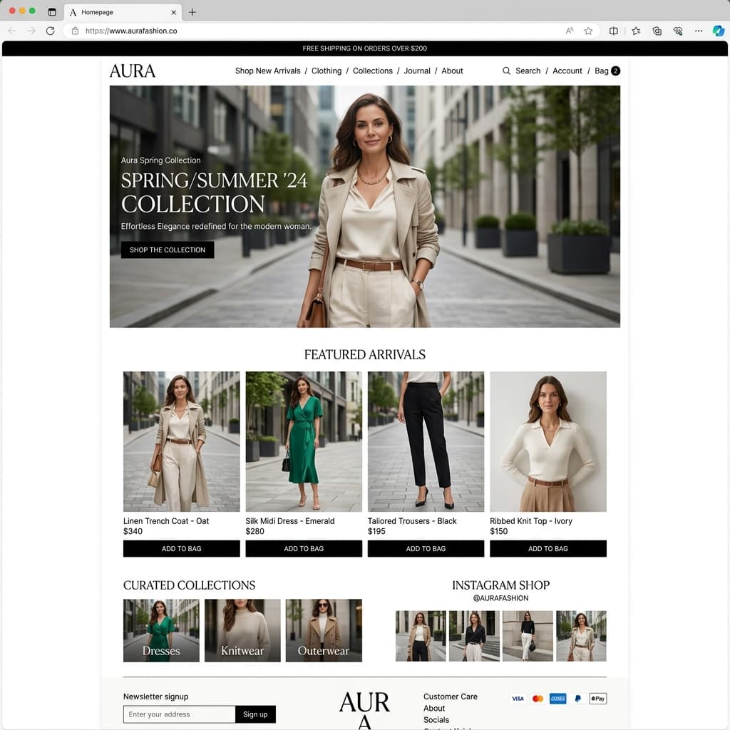Vogue Threads Boutique website preview